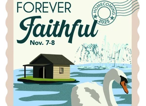 Homecoming logo -- "Forever Faithful" with swans